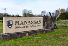 Sign for Manassas National Battlefield Park