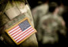 American flag patch on military uniform