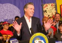 Newsom’s Fear: Vance More Dangerous Than TRUMP! California governor speaking at a public event with supporters