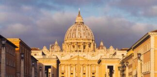 St. Peter's Basilica in Vatican City during sunset