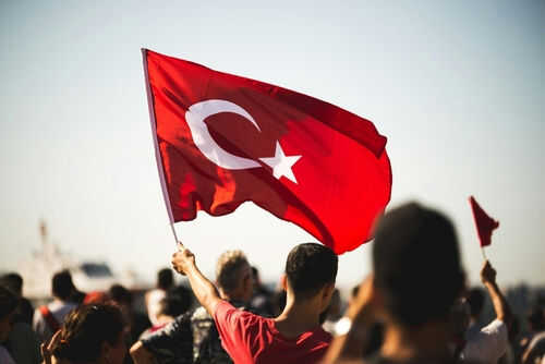 turkey2207501271jpg Person waving Turkish flag in a crowd