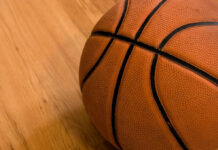 Basketball on a wooden floor