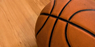Basketball on a wooden floor