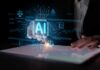 U.S. Clampdown Silences Top AI Overnight A hand interacting with a digital tablet displaying AI graphics