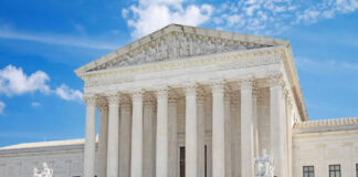Supreme Court building with grand marble columns