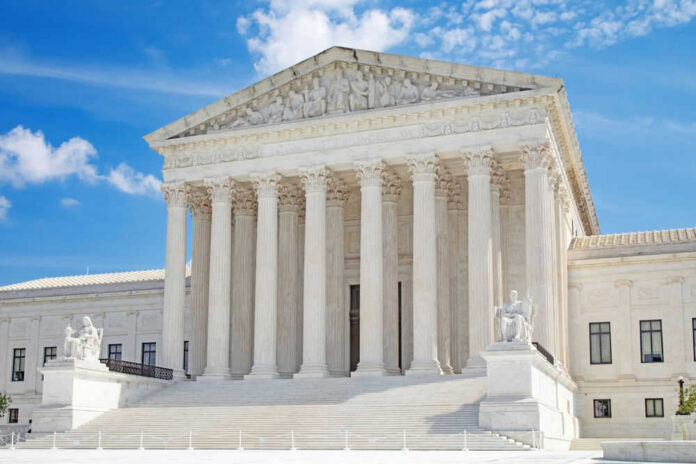 Supreme Court building with grand marble columns