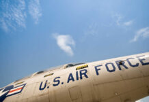 Promotion List SHREDDED After Blunder Close-up view of a U.S. Air Force aircraft against a blue sky