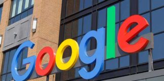 Google logo on office building facade