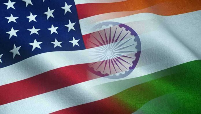 United States and India flags overlapped