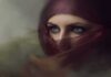 Genetic Time Bomb Explodes in Saudi Marriages Close-up of eyes framed by a maroon veil