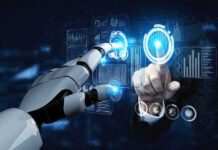 Military Taps ChatGPT, Grok—What’s Hidden? Robot hand and human hand touching digital interface