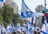 Allied Ultimatum Hits Netanyahu’s Settlements Israeli flags waved at a street demonstration