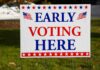 Early voting sign on a lawn