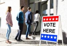 Florida Ruling Undercuts Ballot Policing voters lining up at a polling place entrance