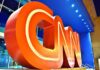 Judge Restored Access – But Not This – CNN Yanked Mid-Rotation Large red CNN logo sculpture at building entrance