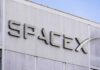 SpaceX logo on a building facade